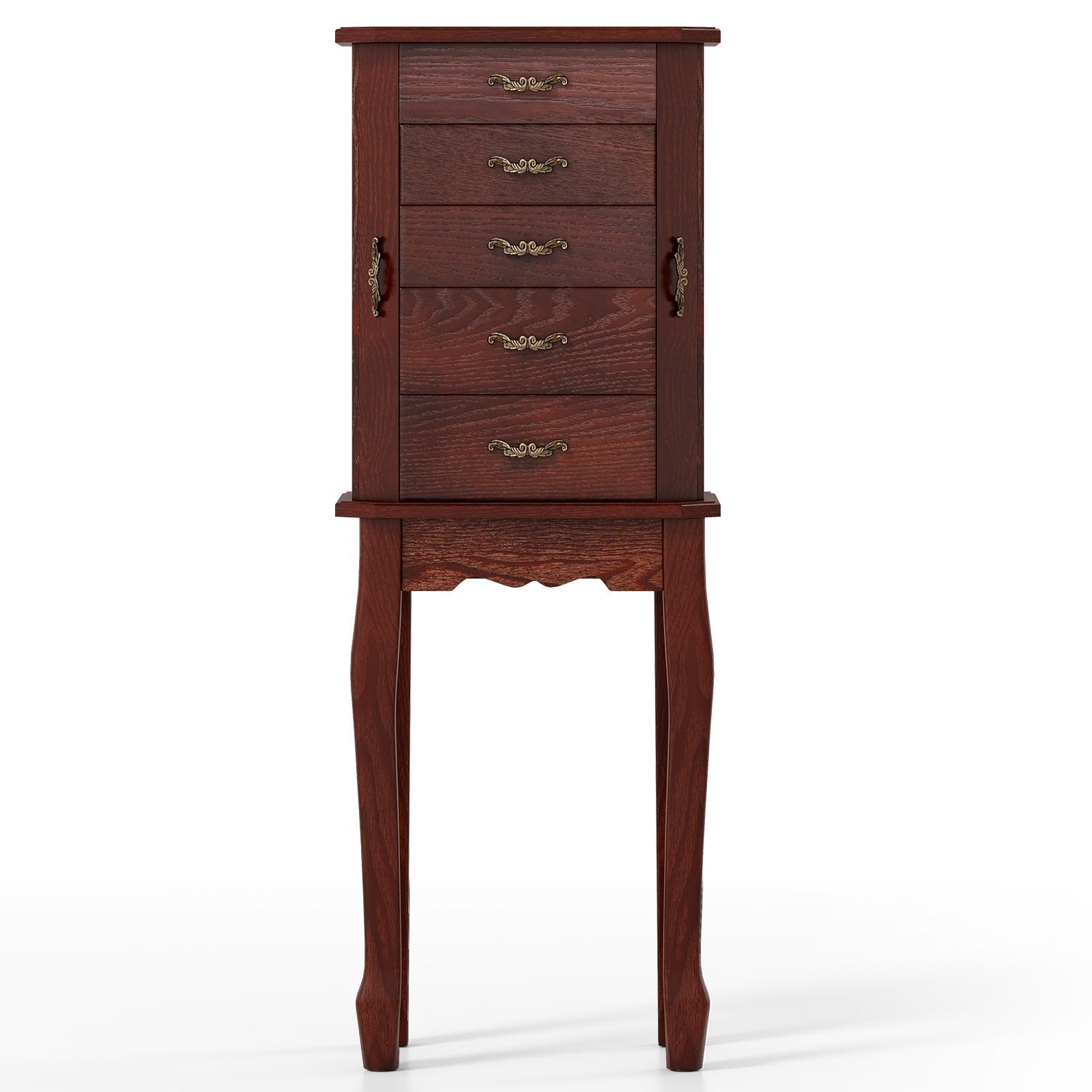 Standing Jewelry Box with 4 Drawers and 2 Side Doors