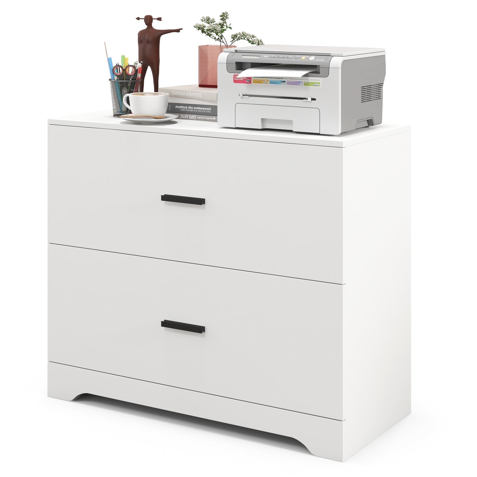 2-Drawer Lateral File Cabinet with Adjustable Bars for Home and Office