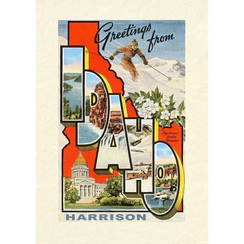 Vintage Lined Notebook Greetings from Harrison - Paperback