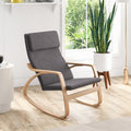 Stable Wooden Frame Leisure Rocking Chair with Removable Upholstered Cushion