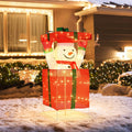 Lighted Snowman in Gift Box Christmas Decoration