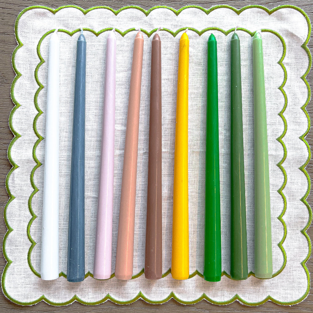 Extra Tall Lilac Hush Taper Candle,  1 Case of 24 Packs (4 Candles per Pack)