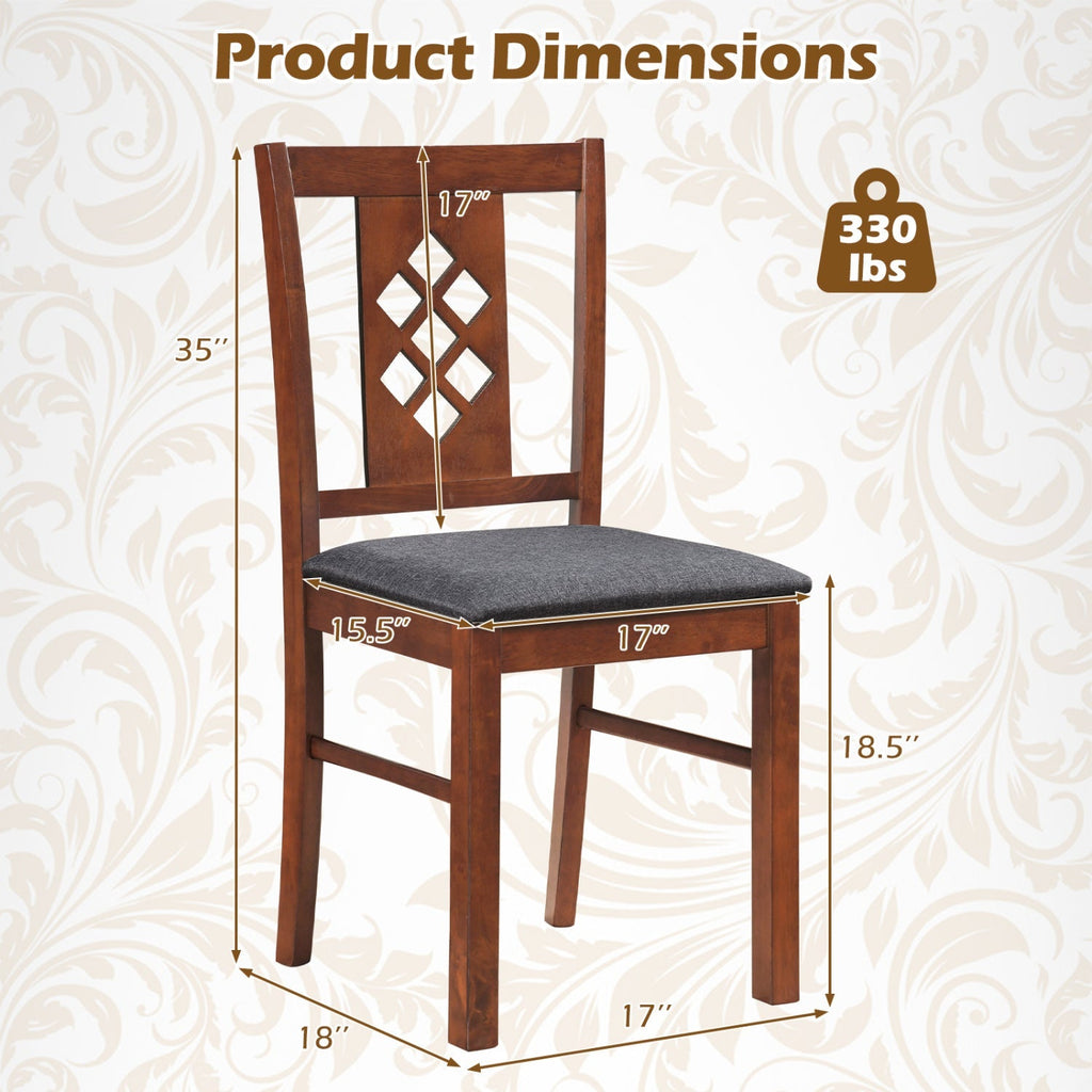 Upholstered Dining Chairs Set of 4 with Wood Frame