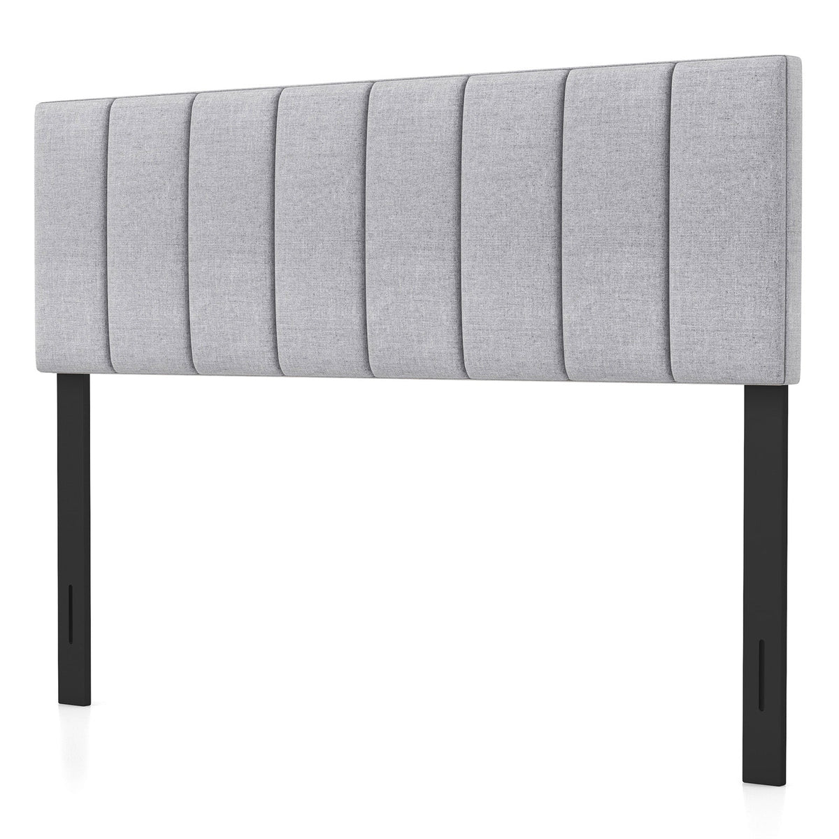 Linen Upholstered Headboard with Solid Wood Legs and Adjustable Width