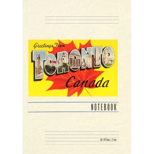 Vintage Lined Notebook Greetings from Toronto, Canada - Paperback