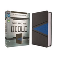 Niv, Boys Bible, Leathersoft, Gray/Blue, Comfort Print - Imitation Leather