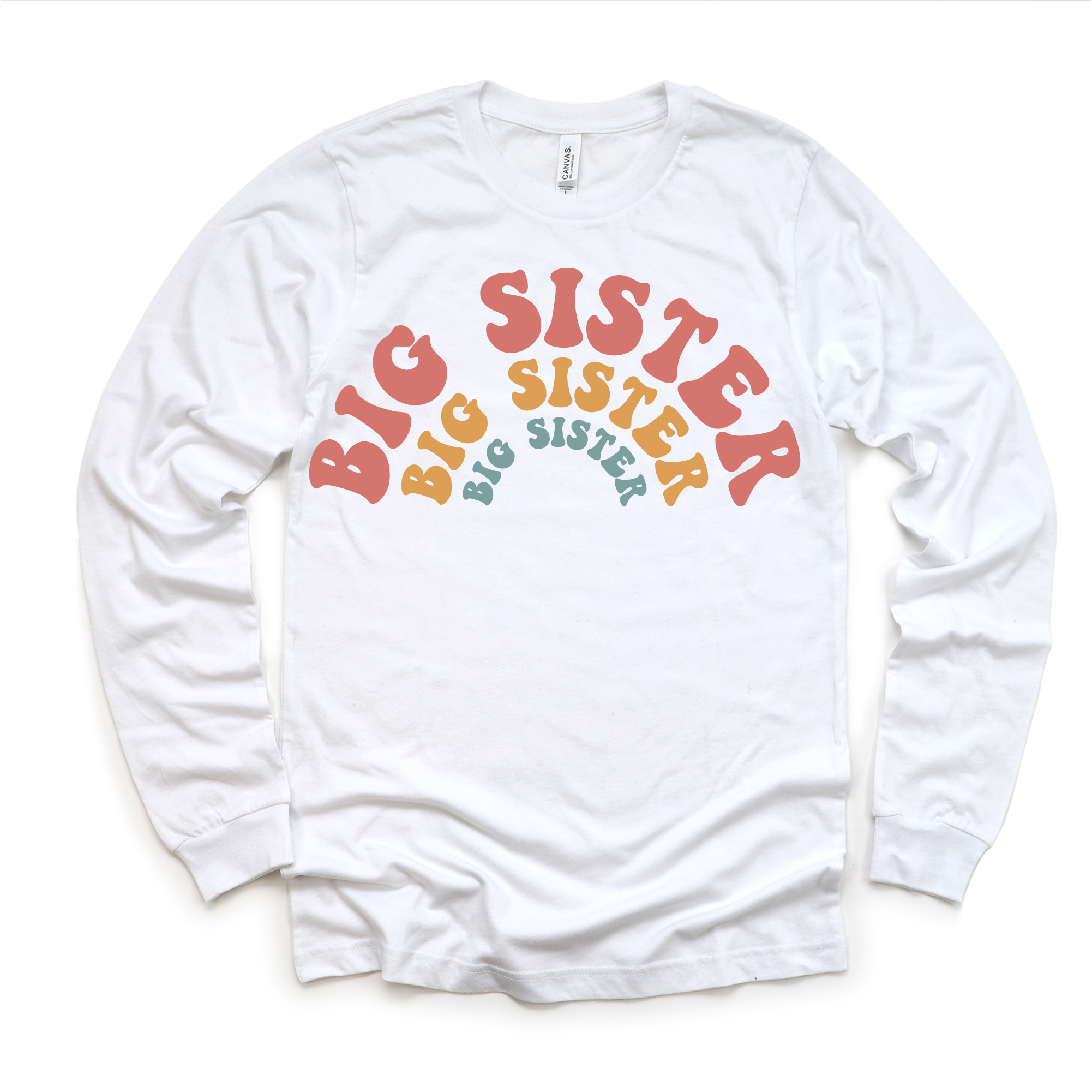Retro Big Sister Siblings Family Shirt - Sister Tee