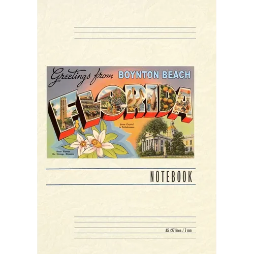 Vintage Lined Notebook Greetings from Boynton Beach - Paperback