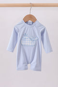 Blue Whale Applique One-Piece Swimsuit