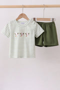 Green Duck Embroidered Shorts Set