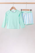 Blue stripe 2pc swimsuit