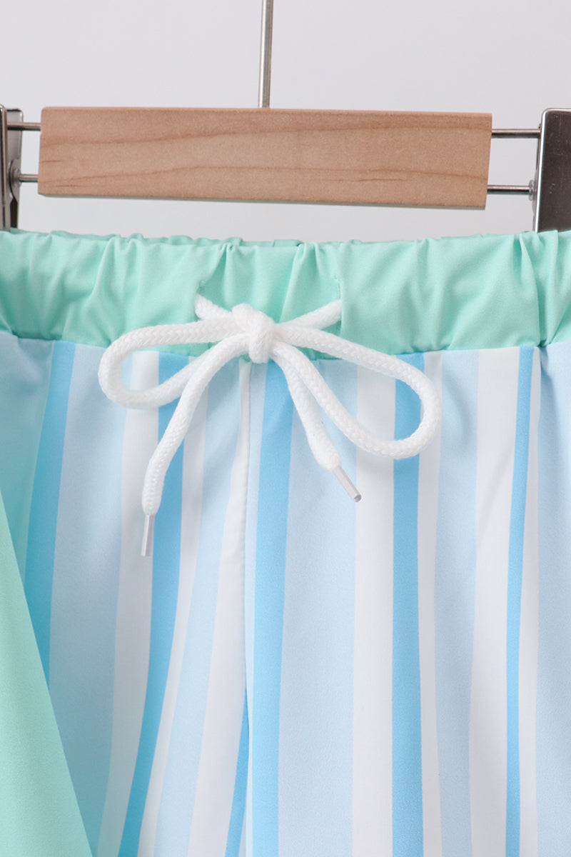 Blue stripe 2pc swimsuit