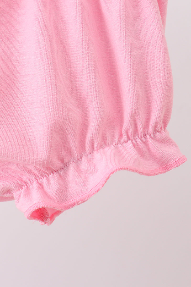 Pink patchwork floral ruffle bloomer set