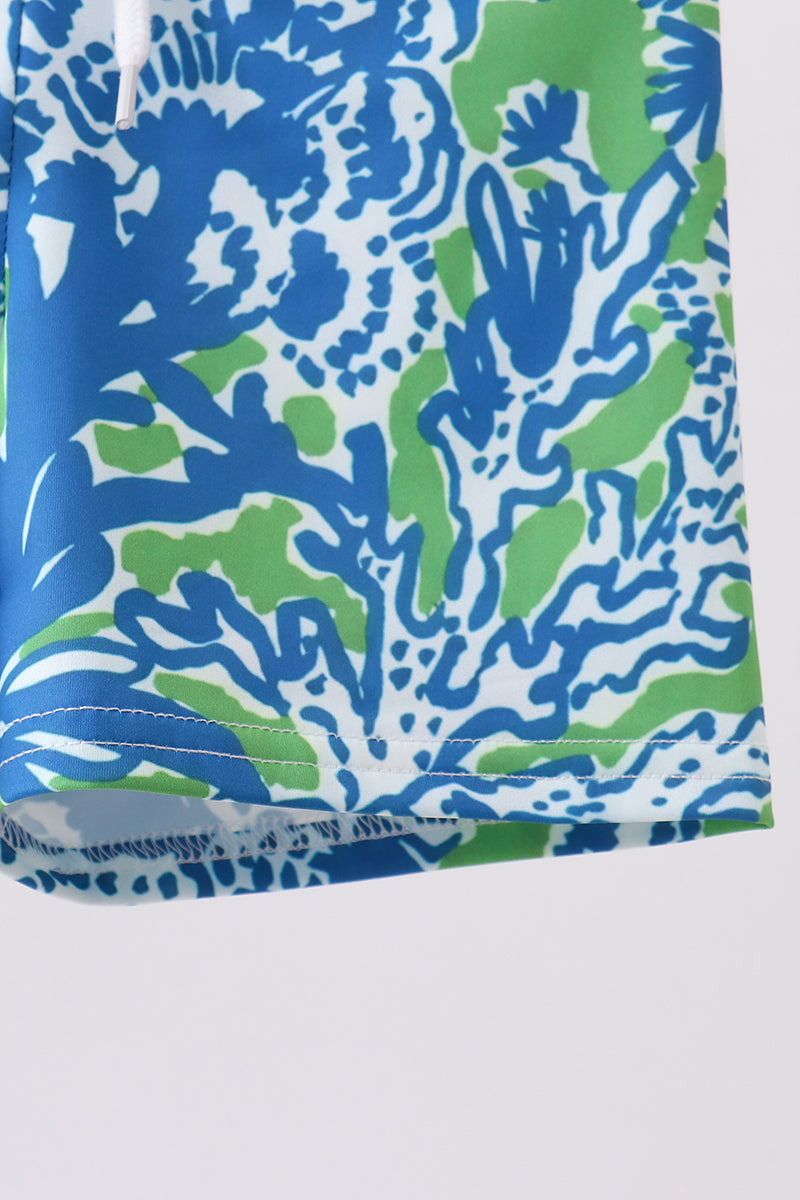 Ocean garden splash swim trunks