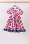 Blue Floral Bamboo Dress