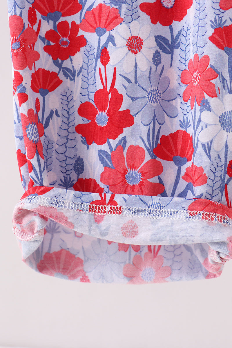 Blue Floral Bamboo Jumpsuit