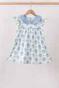 Blue Retro Floral Dress
