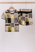 Black Yellow Tool Bamboo Pajama Set