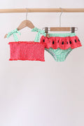 Red Watermelon Smocked UPF Swim Set