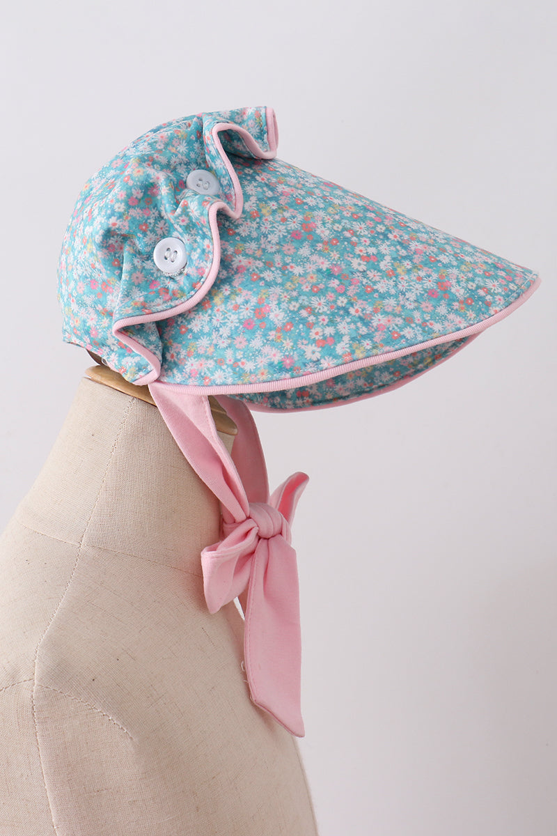 Green Floral Bonnet