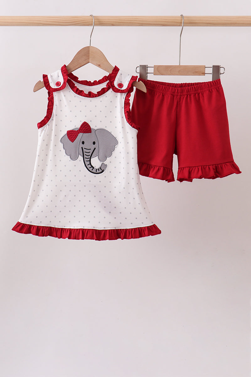 Maroon Alabama Elephant Applique Set