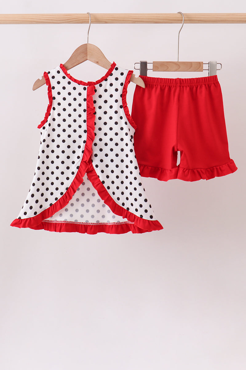 Red Georgia Bulldog Applique Ruffle Set