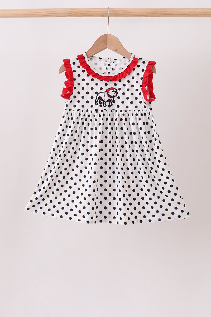 Red Georgia Bulldog Applique Dress