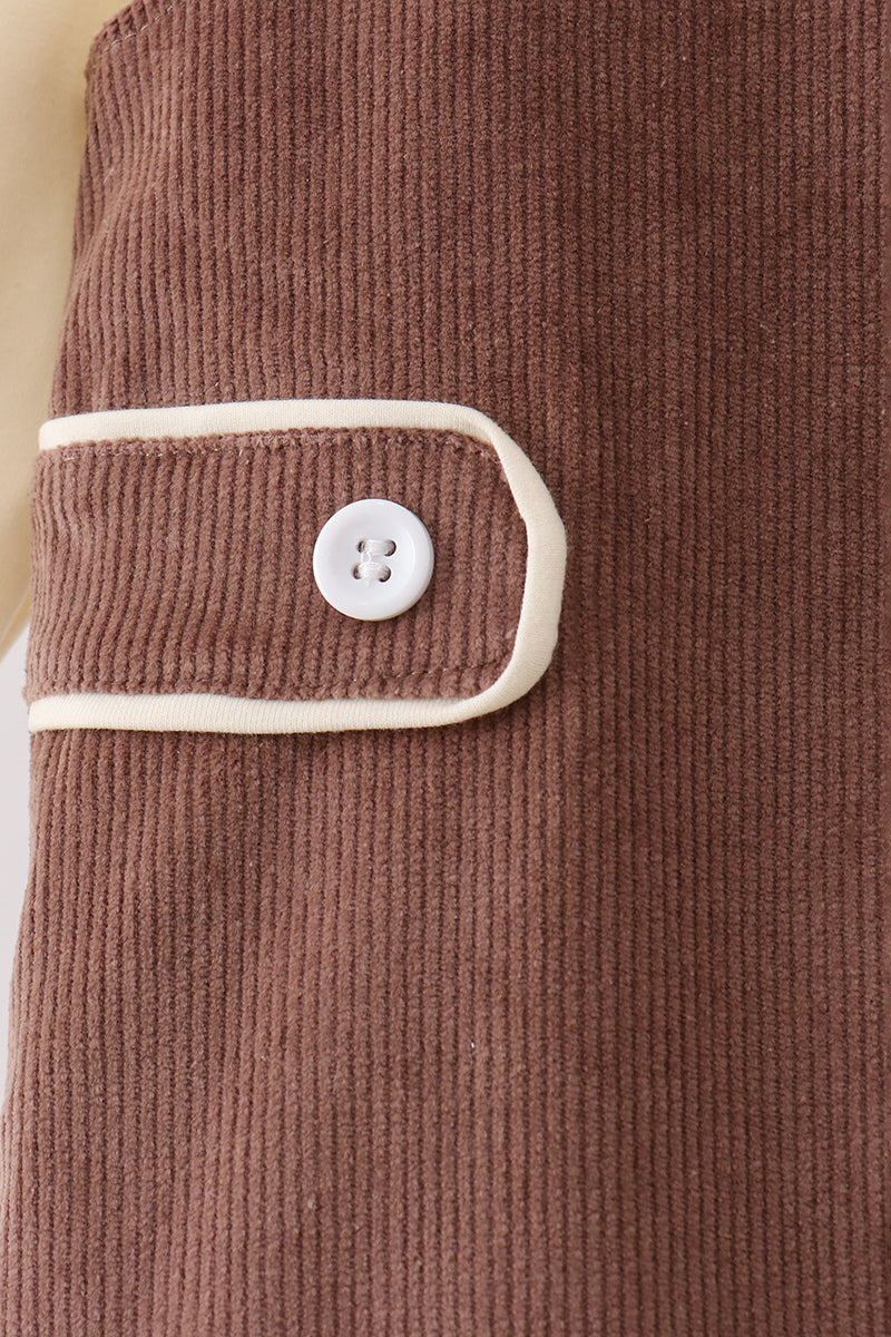 Brown Corduroy Jon Jon Set