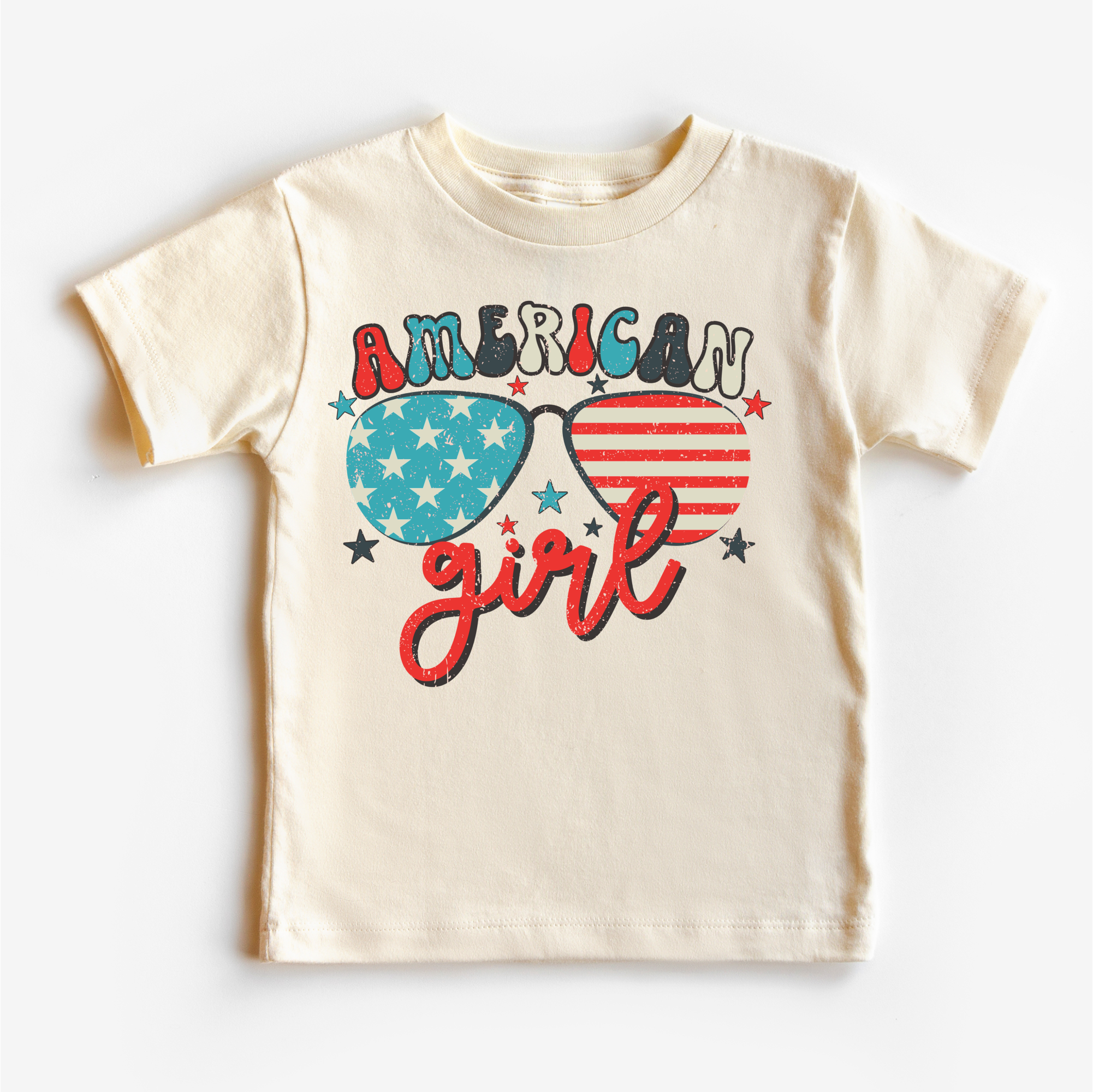 Retro American Girl 4th Of July Shirt - July 4th Kids & Adult Tee