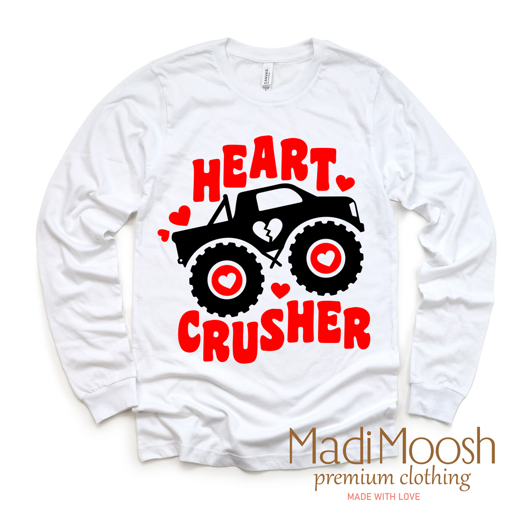 Heart Crusher Monster Truck Valentine Shirt - Valentine Tee