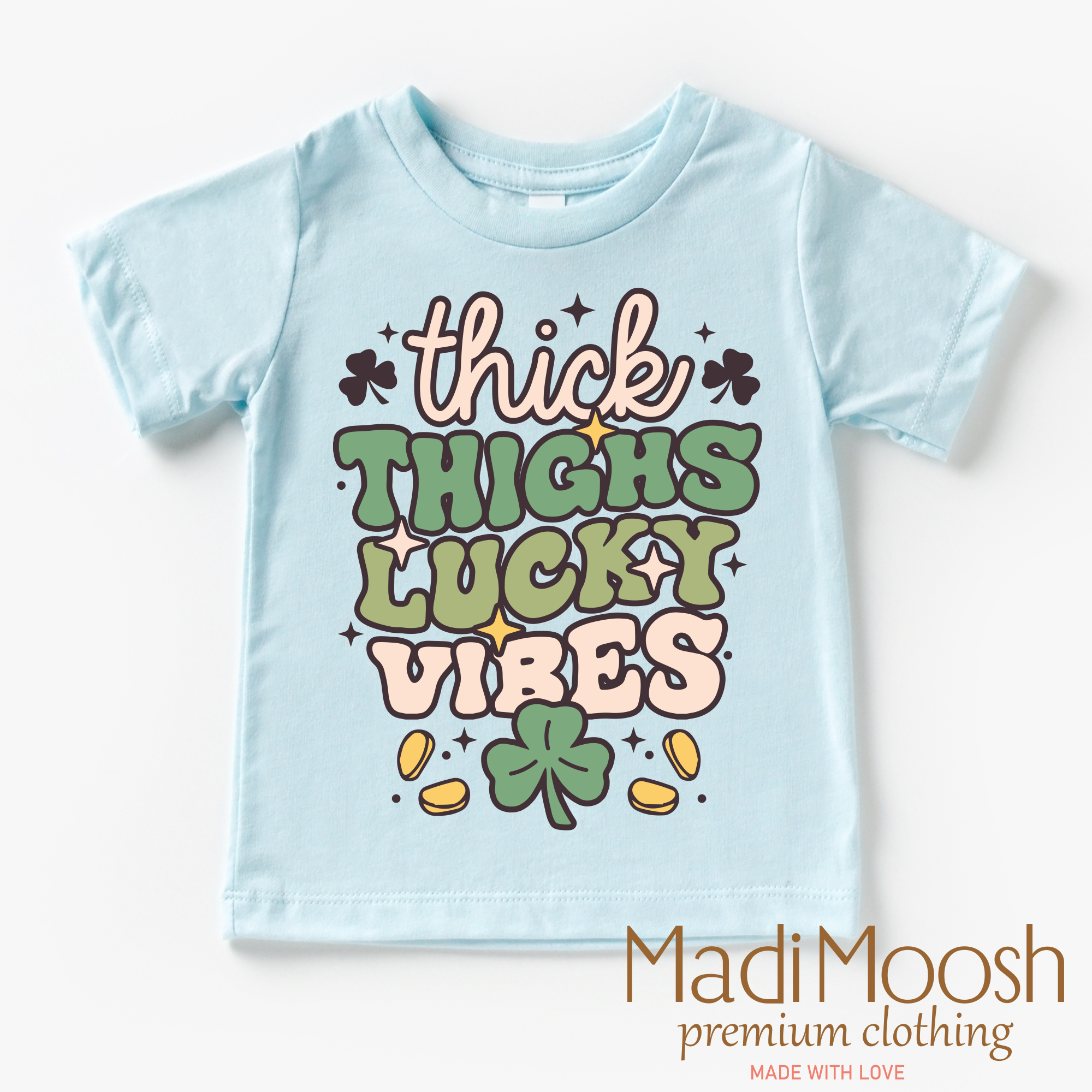 Thick Thighs Lucky Vibes St. Patrick's Day Shirt - St. Patrick's Day Tee