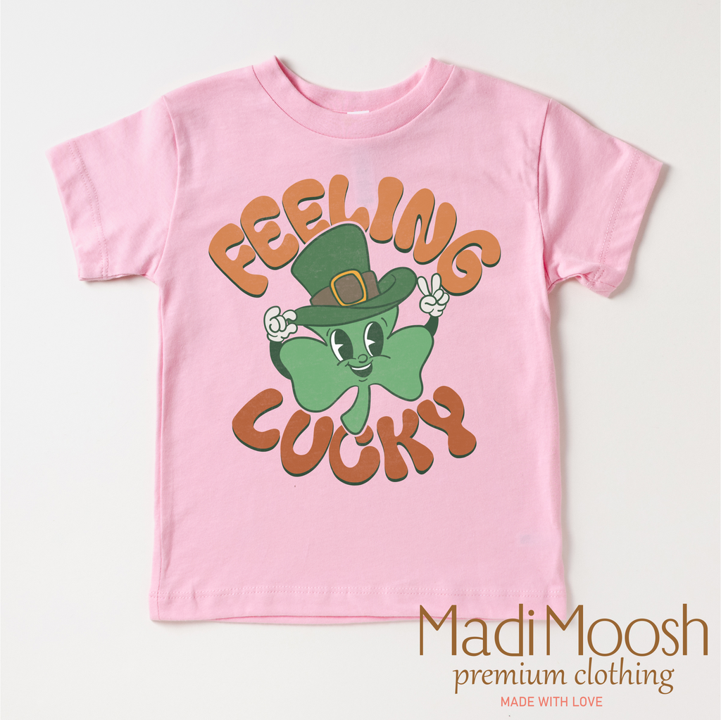 Feeling Lucky Retro St. Patrick's Day  Shirt - Kids St Patrick's Day Tee