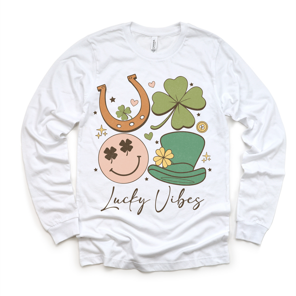 Lucky Vibes St. Patrick's Day Shirt - Lucky Clover Kids & Adult Tee