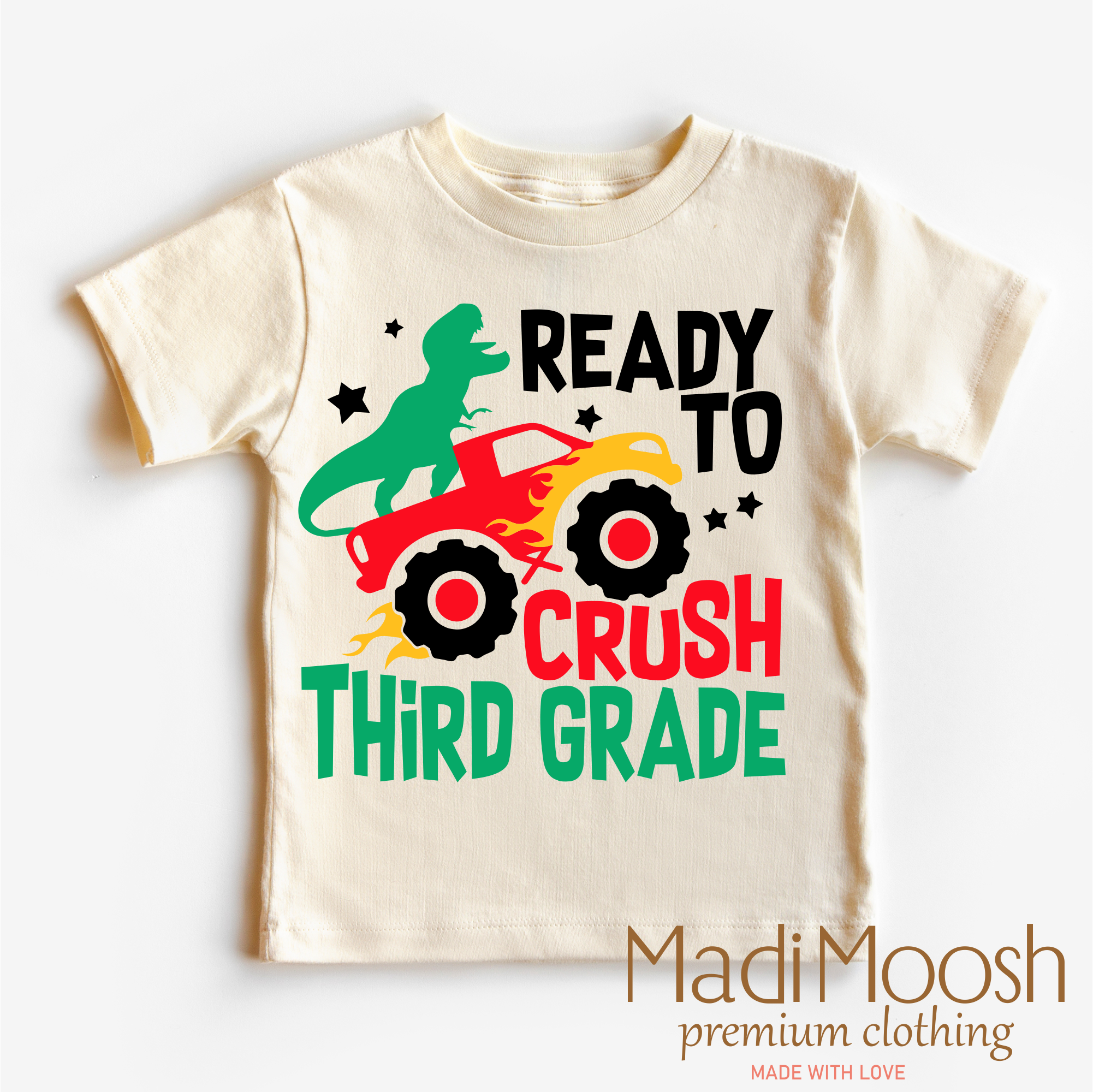 I'm Ready To Crush 3rd Grade Dinosaur Monster Truck Shirt - Back To School Tee