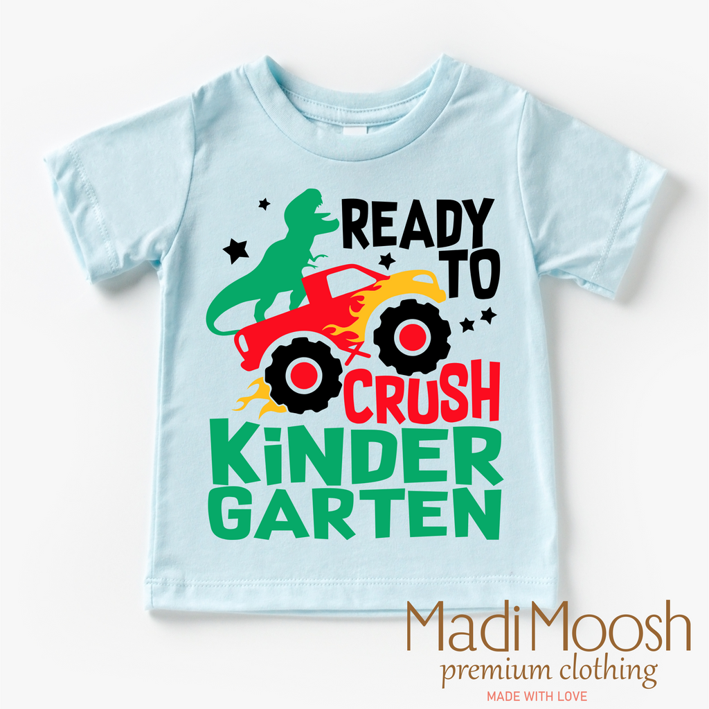 I'm Ready To Crush Kindergarten Dinosaur Monster Truck Shirt - Back To School Tee