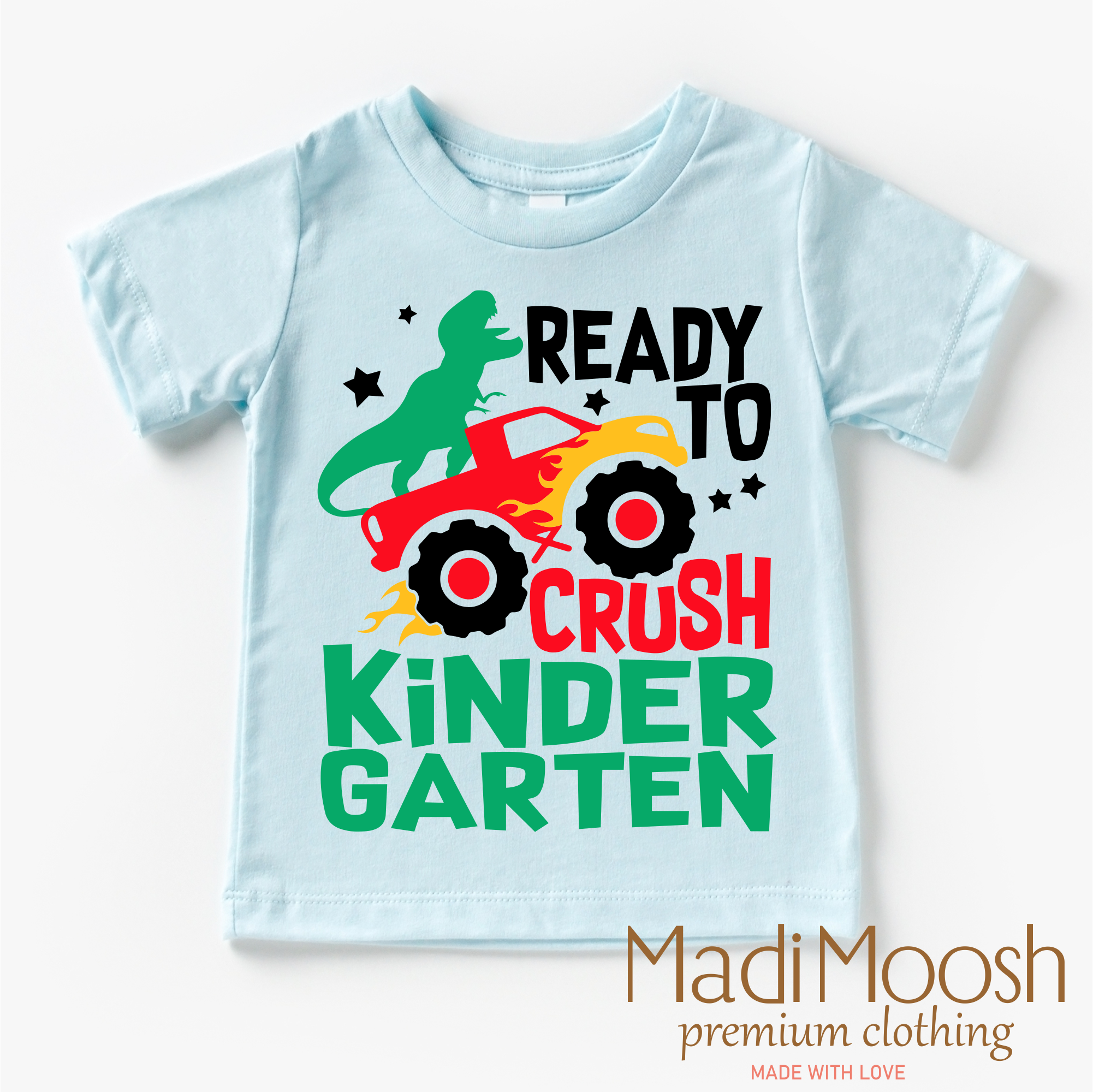 I'm Ready To Crush Kindergarten Dinosaur Monster Truck Shirt - Back To School Tee