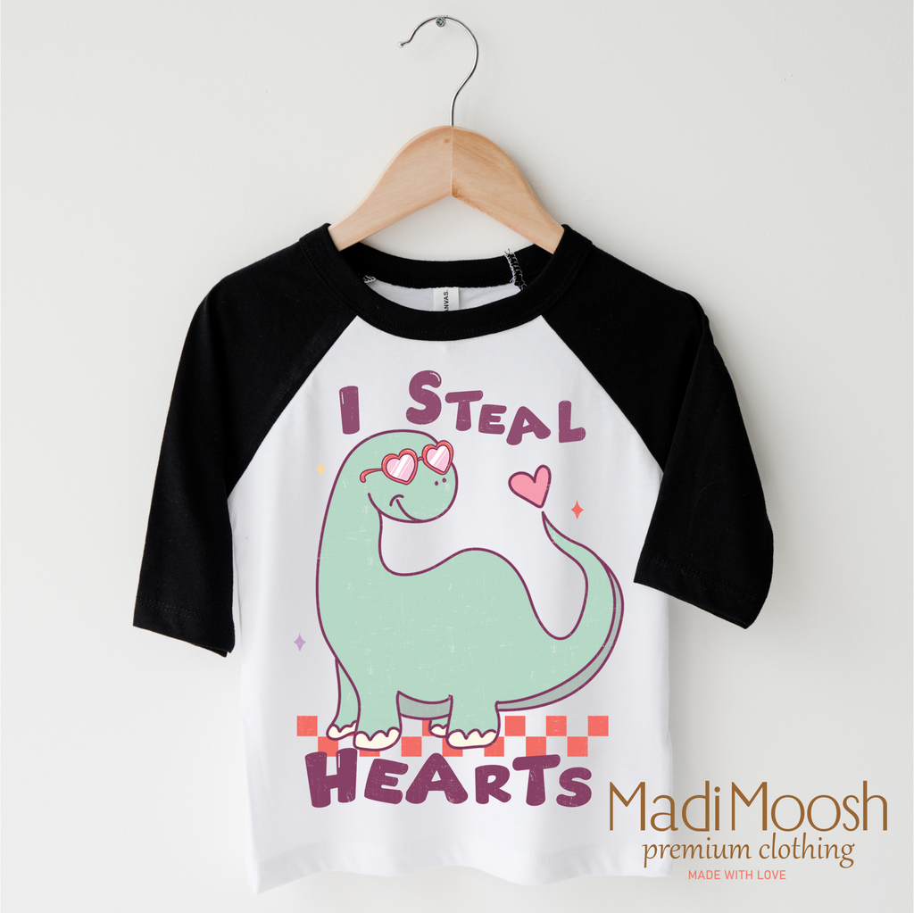I Steal Hearts Dinosaur Valentine's Day Shirt - Valentine Tee