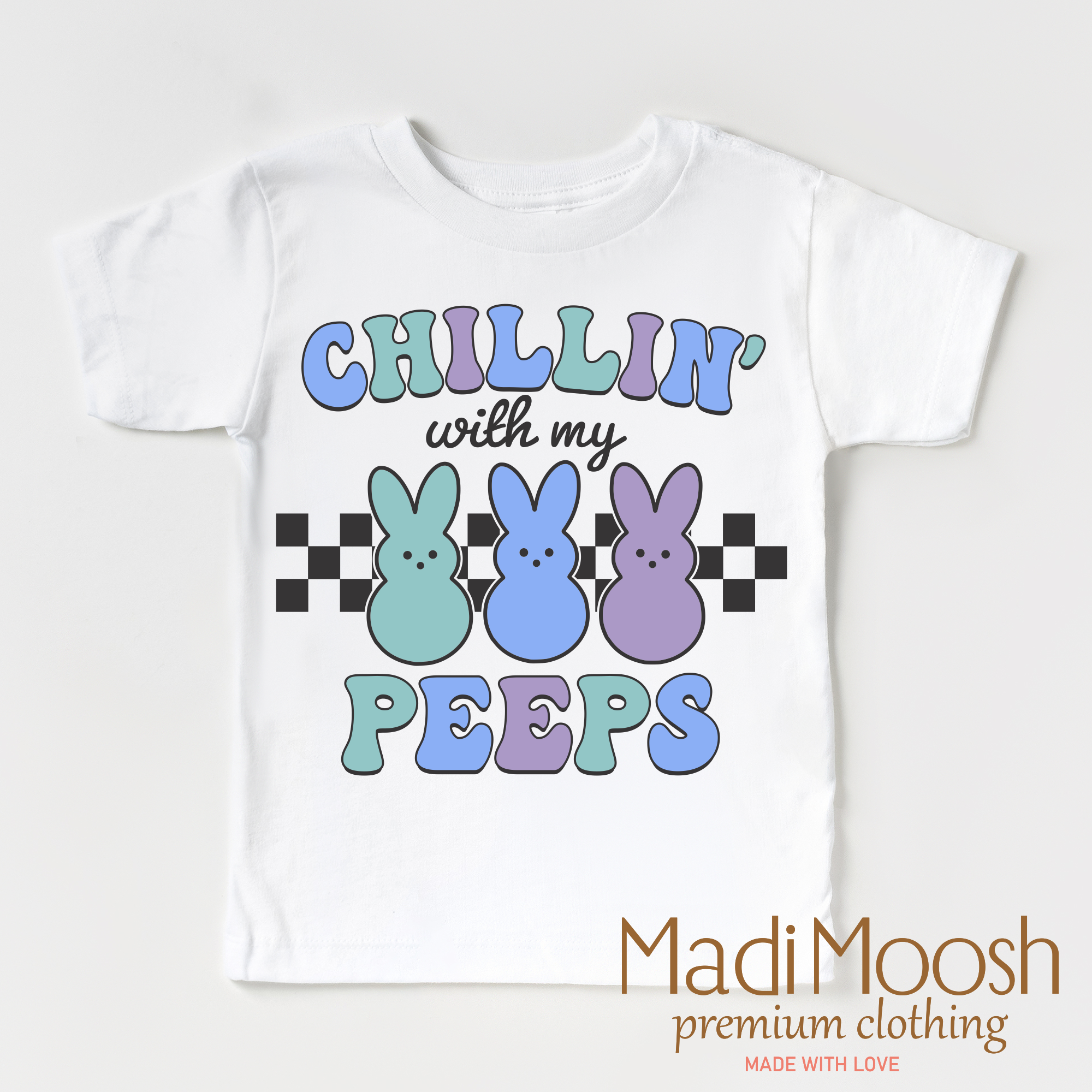 Chillin With My Peeps Easter Bunny Shirt - Kids Easter Tee