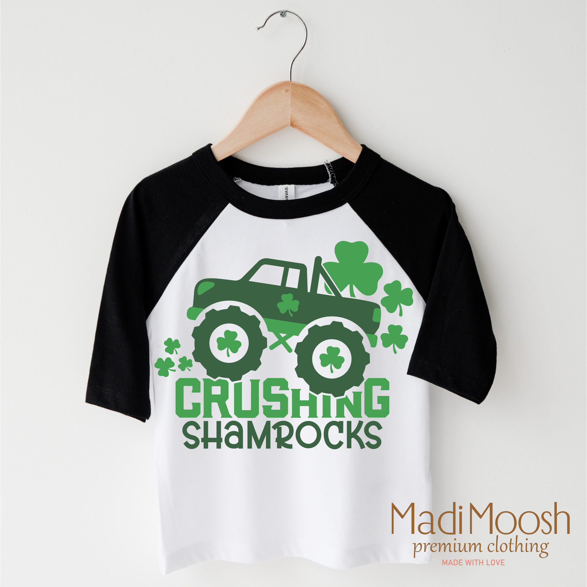 Crushing Shamrocks St. Patrick's Day Shirt - Monster Truck St. Patrick's Day Tee