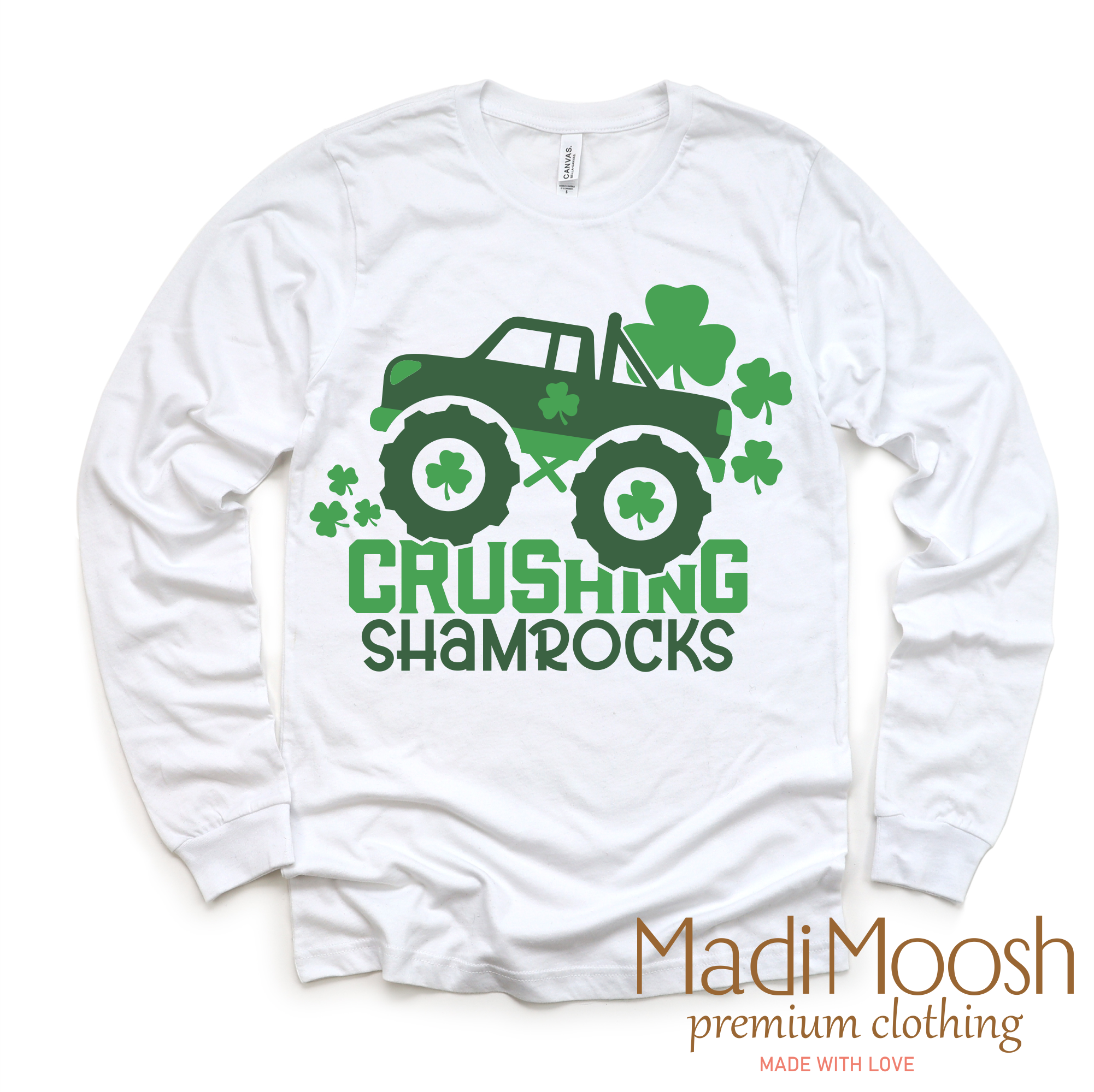 Crushing Shamrocks St. Patrick's Day Shirt - Monster Truck St. Patrick's Day Tee