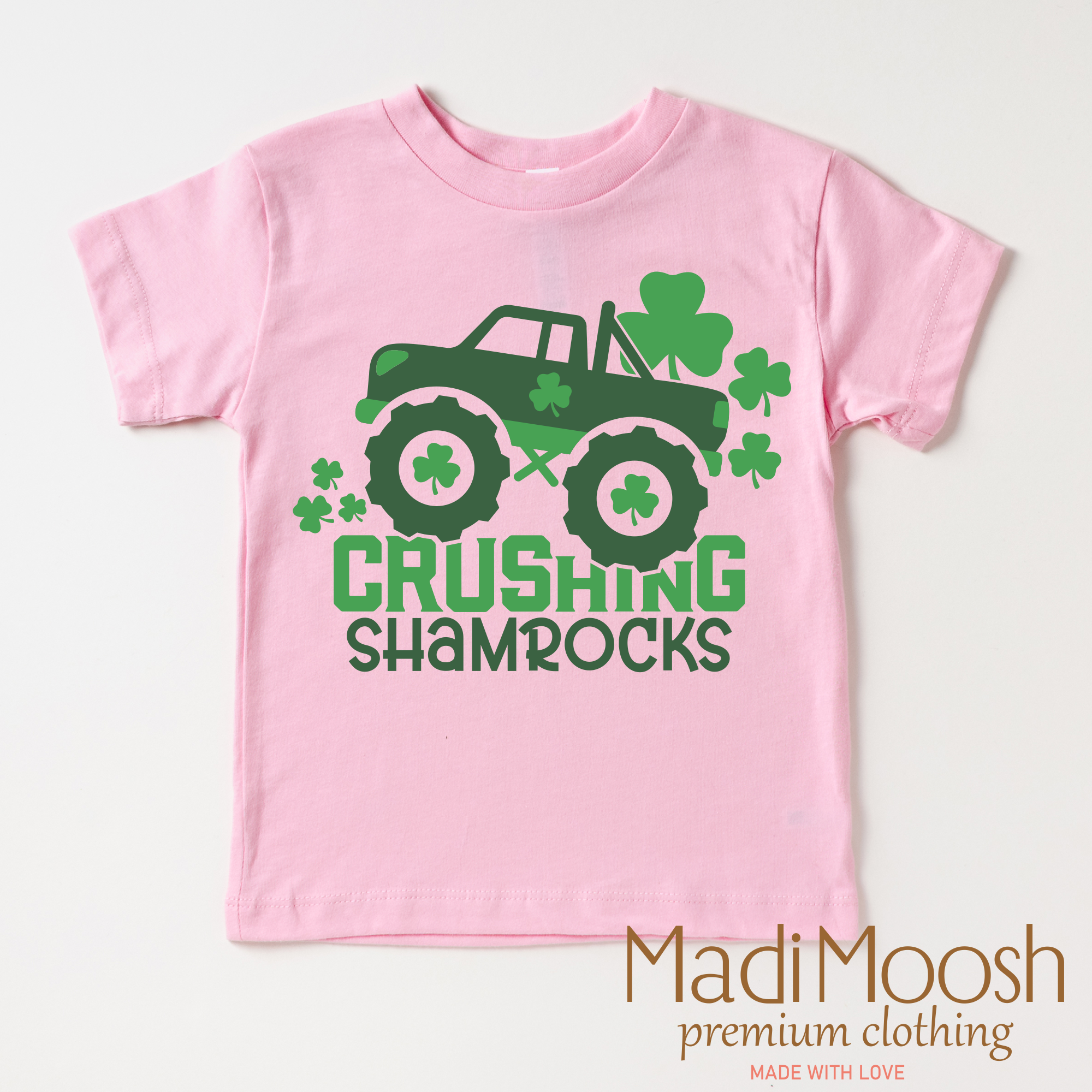 Crushing Shamrocks St. Patrick's Day Shirt - Monster Truck St. Patrick's Day Tee
