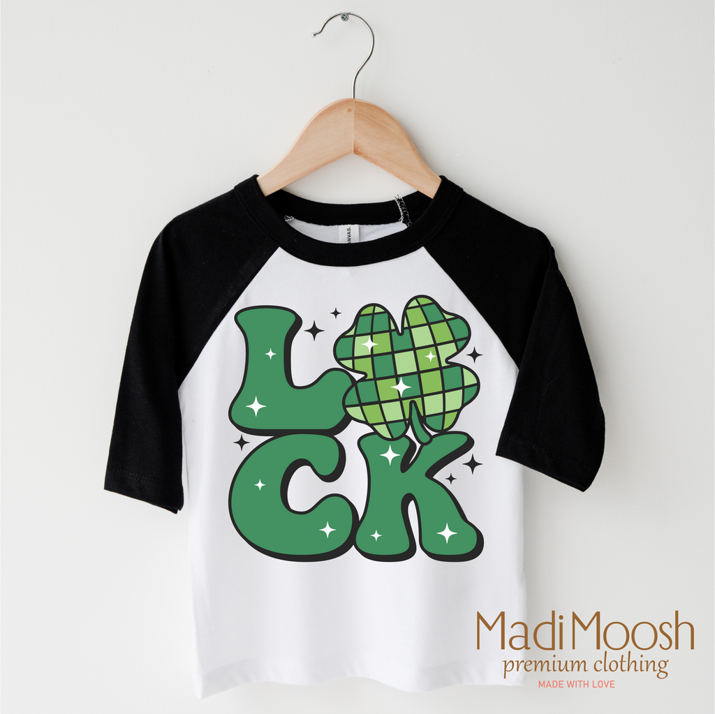 Luck Shamrock Retro St. Patrick's Day  Shirt - Kids St Patrick's Day Tee