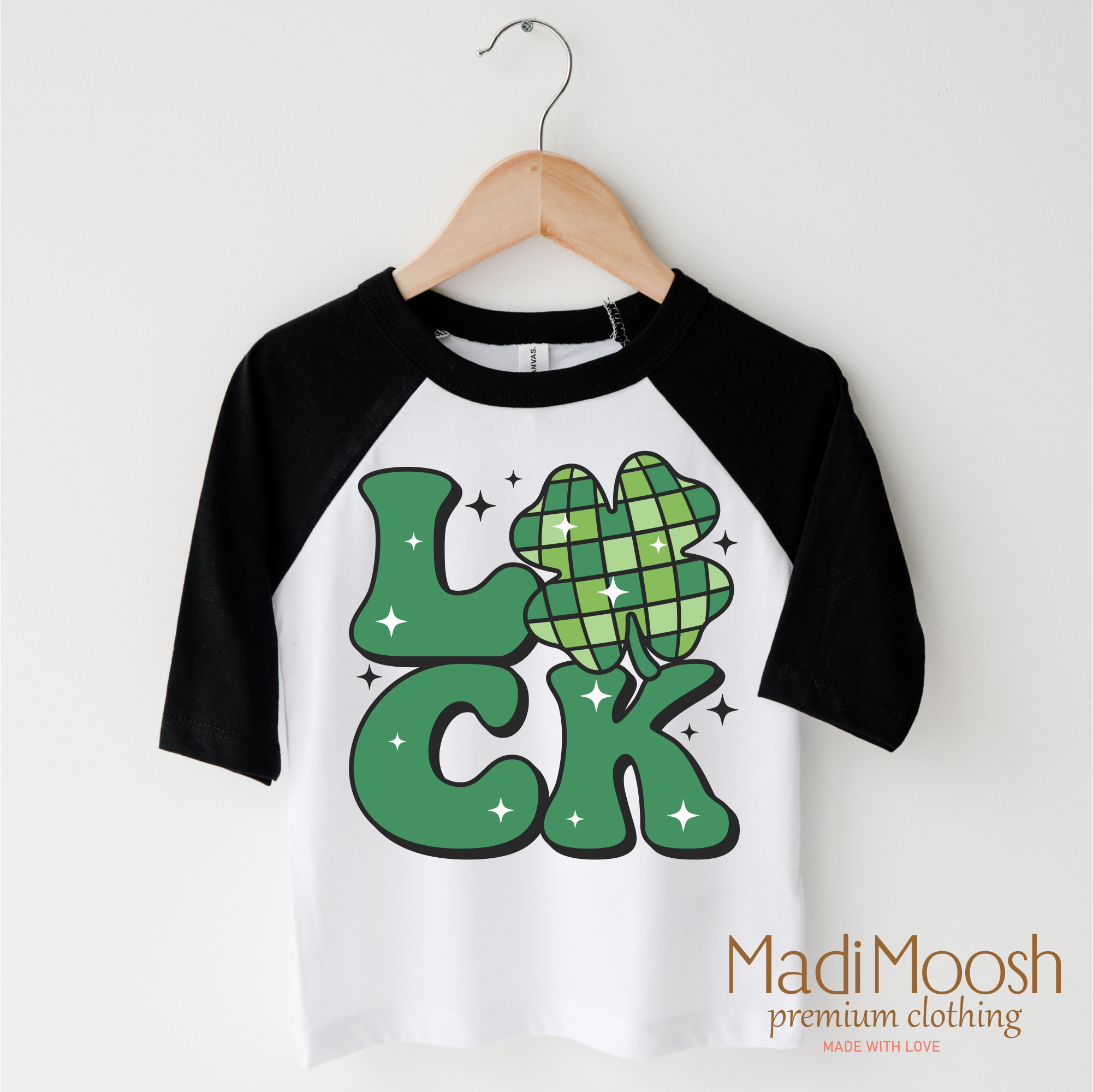 Luck Shamrock Retro St. Patrick's Day  Shirt - Kids St Patrick's Day Tee