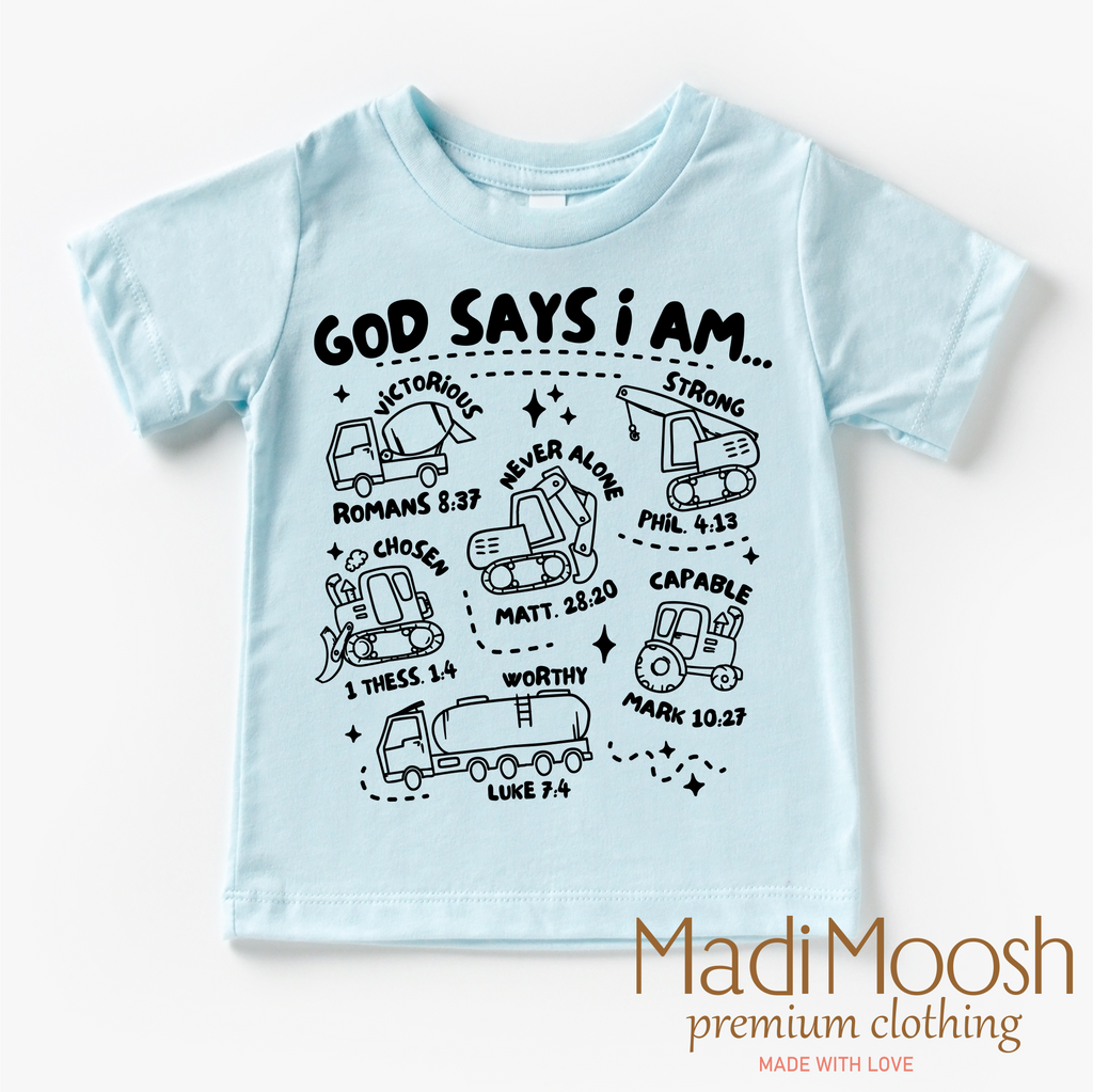 God Says I Am Construction Shirt - Christian Shirt