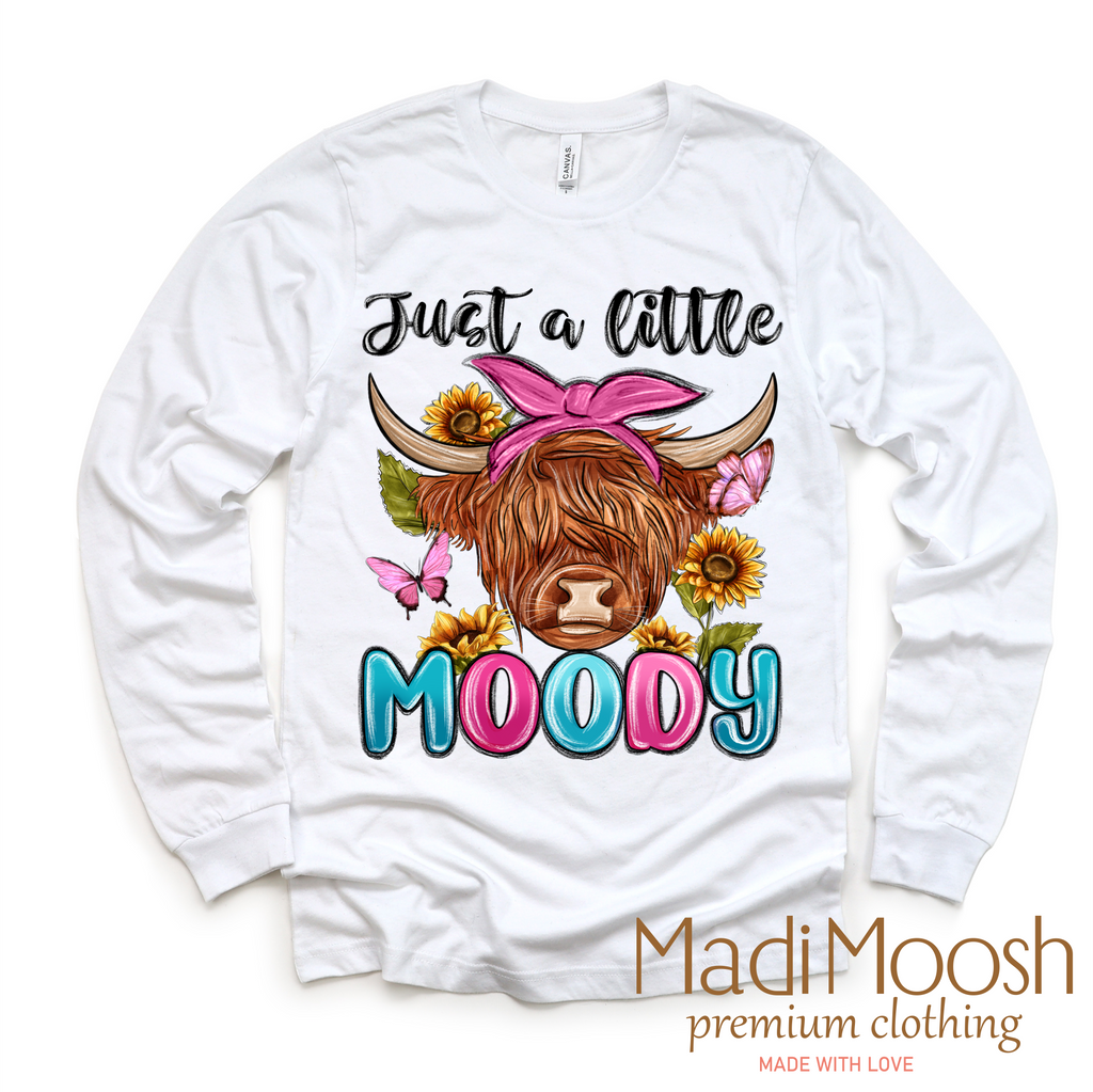 Just A Little Moody Highland Cow Shirt - Farm Tee