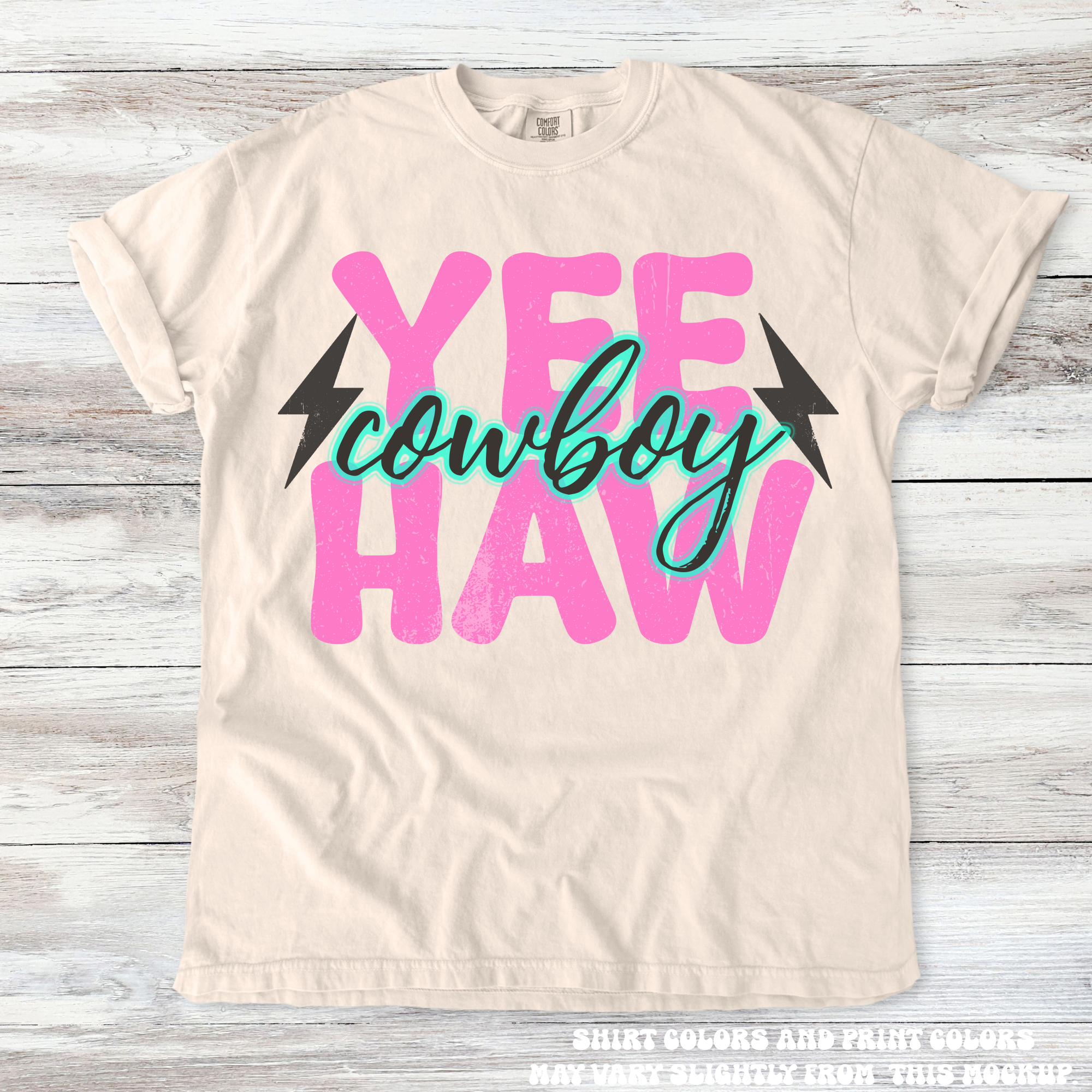 Yee Haw Cowboy Western Tee - Printed On Comfort Colors