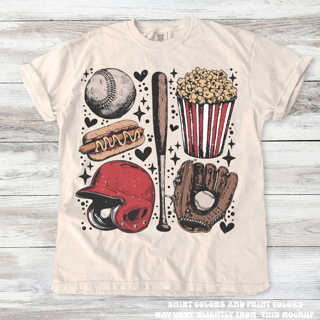 Retro Baseball Shirt - Printed On Comfort Colors