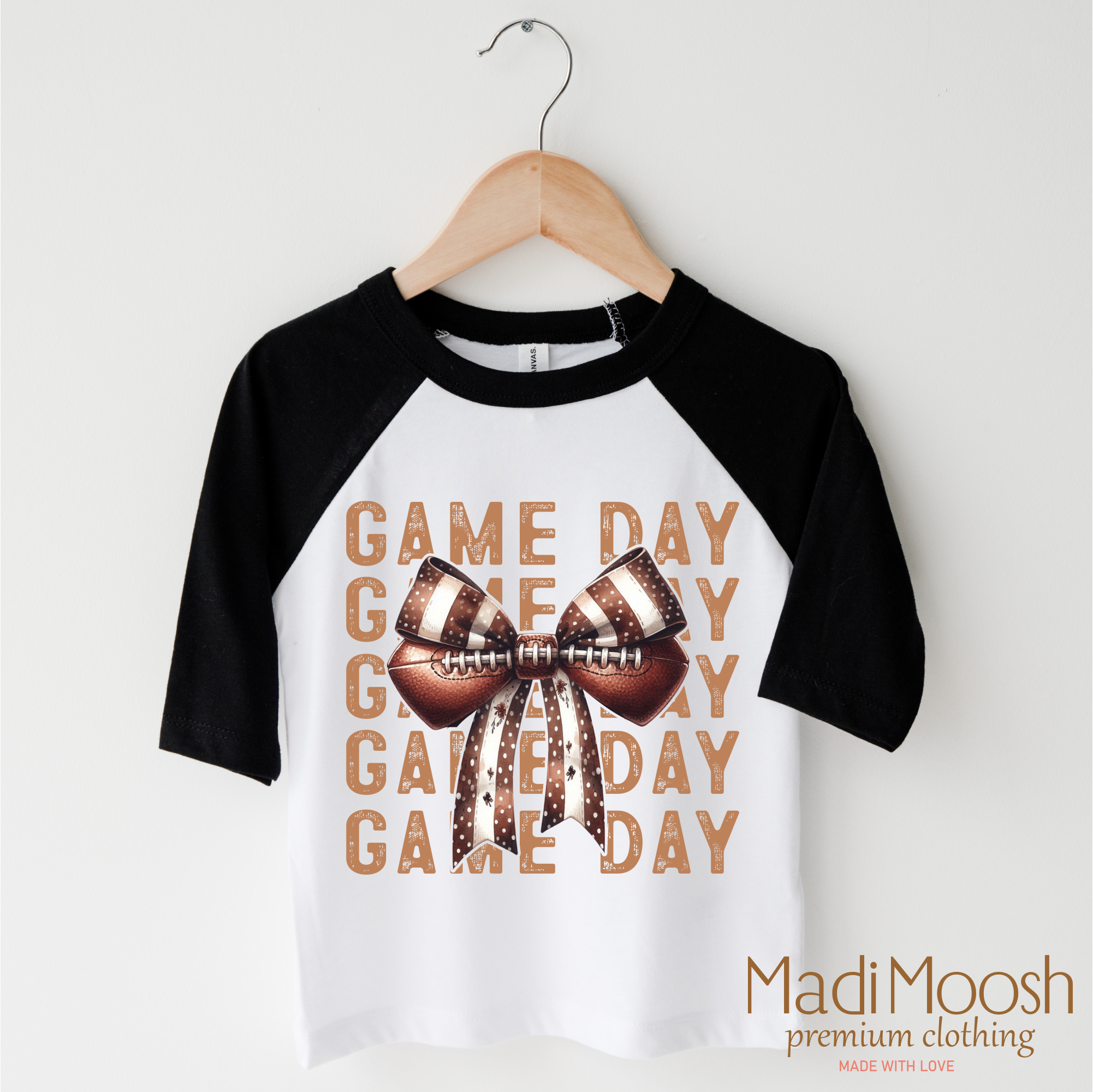 Football and Bows Game Day Shirt - Football Tee