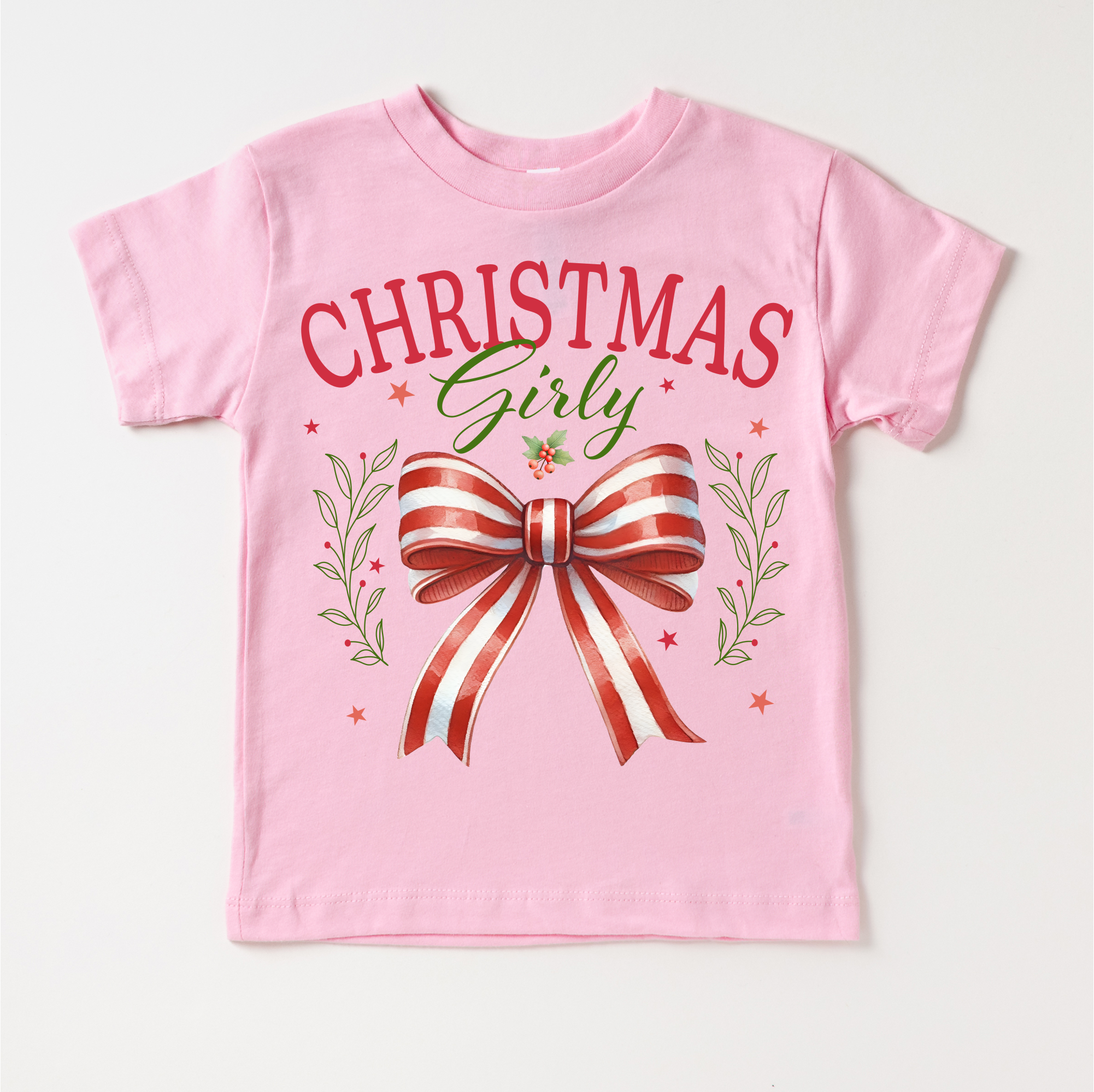 Christmas Girly Bow Shirt - Christmas Tee