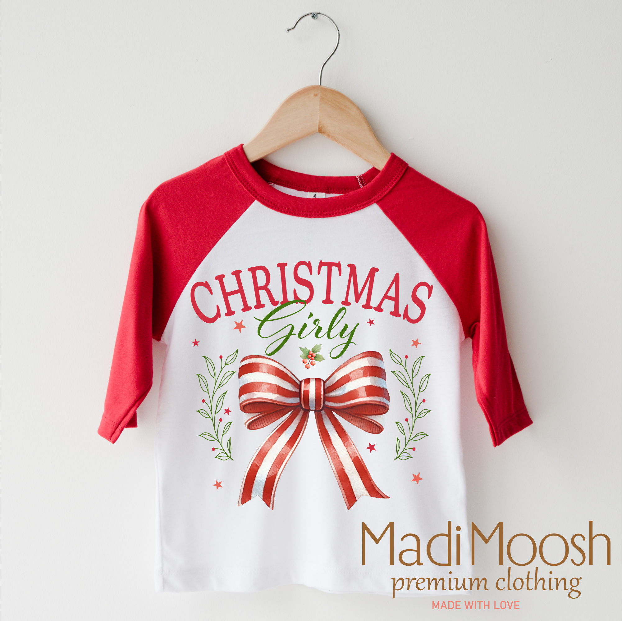 Christmas Girly Bow Shirt - Christmas Tee